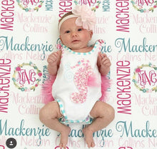 Load image into Gallery viewer, Baby Blanket - Baby Girl Blanket - Personalized Baby Blanket - Monogram Baby Blanket - Swaddle Receiving Blanket - Custom Blanket