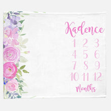 Load image into Gallery viewer, Milestone / Monthly Blanket - Side Floral - The Little Arrows