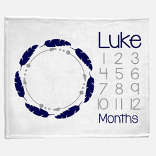 Load image into Gallery viewer, Milestone / Monthly Blanket - Feather Ring - The Little Arrows