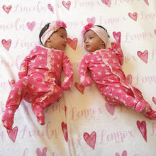 Load image into Gallery viewer, Personalized Blanket - Watercolor Hearts