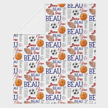 Load image into Gallery viewer, Personalized Kid Blanket - All Sports - The Little Arrows
