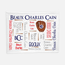 Load image into Gallery viewer, Personalized Plush Blanket - All Over Baseball - The Little Arrows