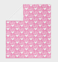 Load image into Gallery viewer, Personalized Kid Blanket - Name and Heart - The Little Arrows