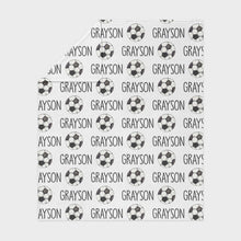 Load image into Gallery viewer, Personalized Kid Blanket - Soccer - The Little Arrows