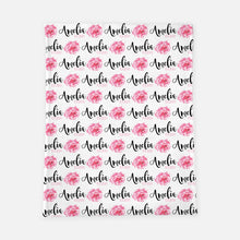 Load image into Gallery viewer, Personalized Blanket - Watercolor Rose single