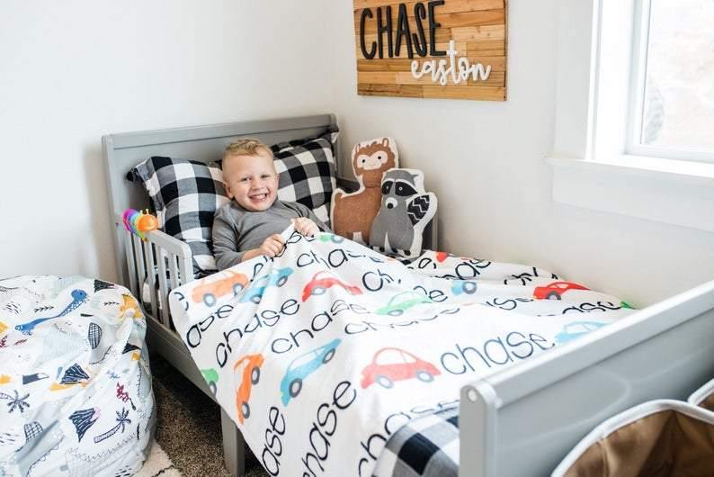Even big kids love to see their name on our personalized blankets!