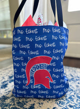 Load image into Gallery viewer, PERSONALIZED BIXBY SPARTAN HEAD 14x16 CANVAS TOTE BAG
