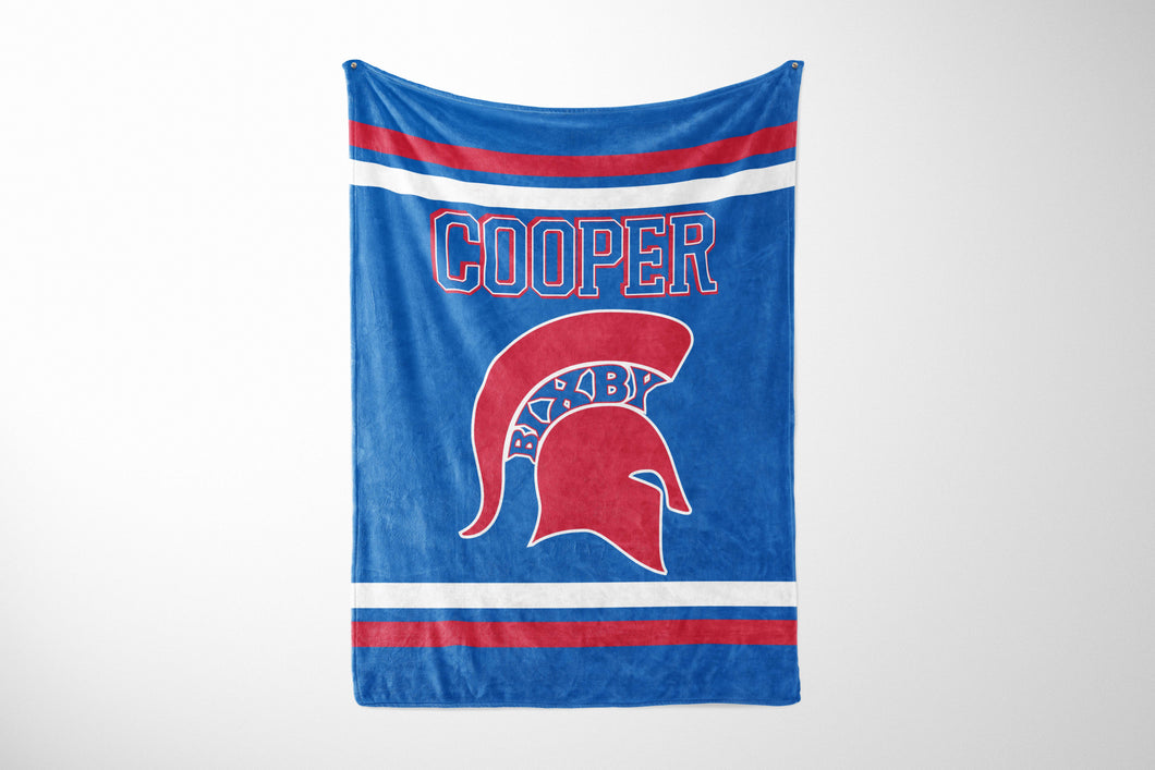 PERSONALIZED VICTORY BIXBY BASKETBALL GRAY SHERPA BLANKET