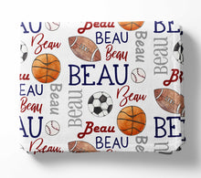 Load image into Gallery viewer, Personalized Kid Blanket - All Sports - The Little Arrows
