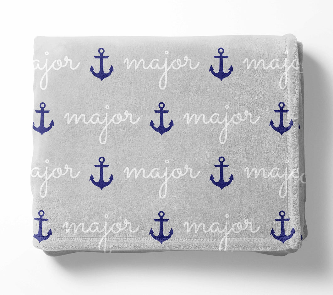 Personalized Plush Blanket - Anchors - The Little Arrows