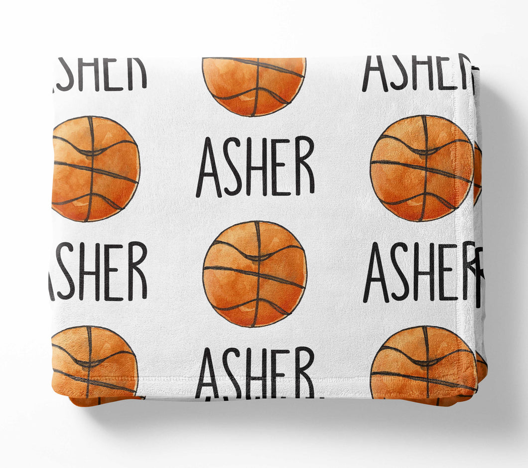 Personalized Kid/Teen Blanket - Basketball