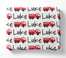 Load image into Gallery viewer, Personalized Blanket - Firetruck
