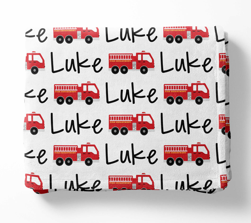 Personalized Blanket - Firetruck