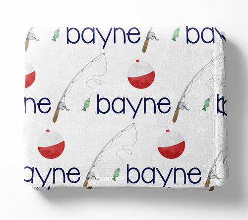 Personalized Plush Blanket - Fishing - The Little Arrows