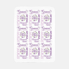 Load image into Gallery viewer, Personalized Fleece Baby Blanket - Floral Wreath - The Little Arrows

