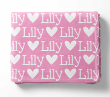 Load image into Gallery viewer, Personalized Kid Blanket - Name and Heart - The Little Arrows
