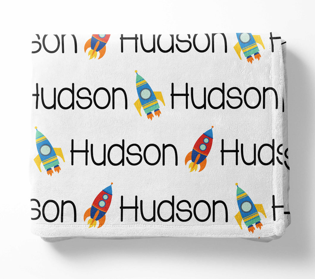 Personalized Blanket - Space Rocket