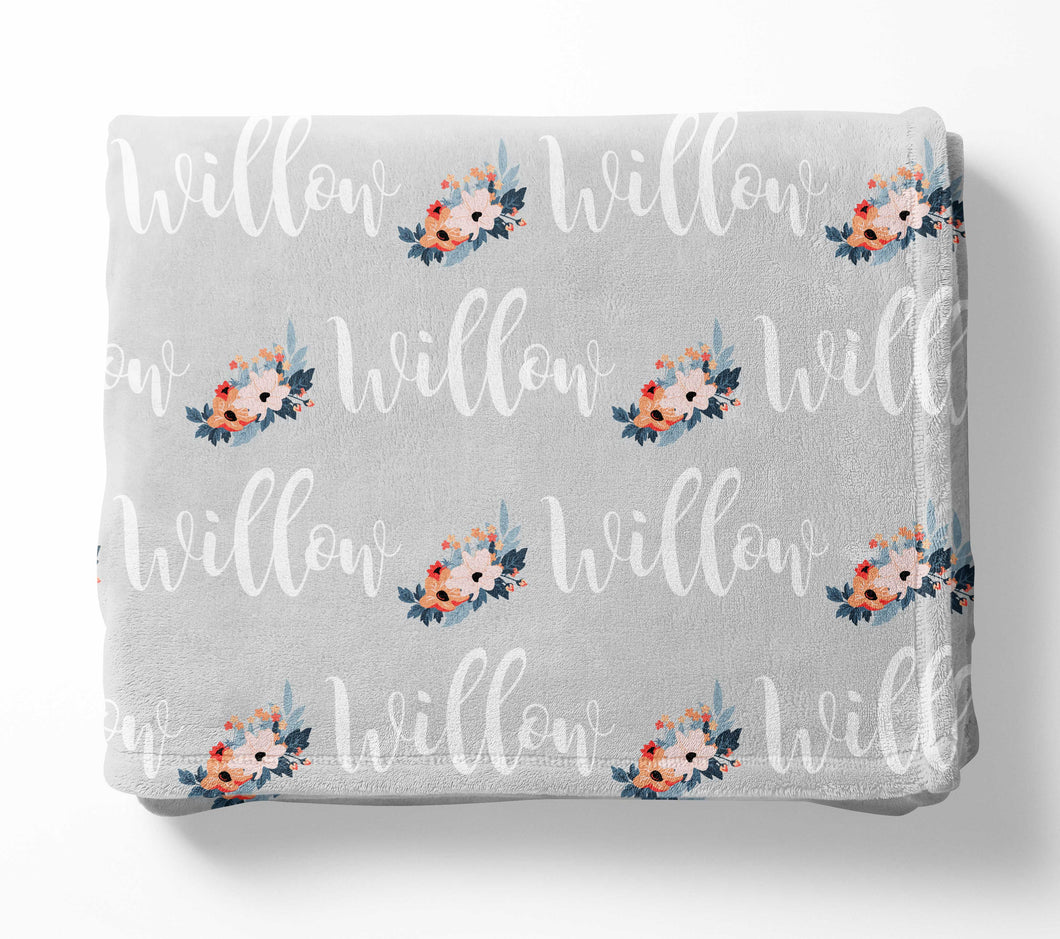 Personalized Blanket - Willow Floral