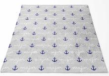 Load image into Gallery viewer, Personalized Plush Blanket - Anchors - The Little Arrows
