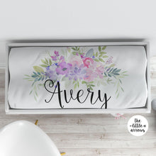 Load image into Gallery viewer, Personalized Changing Pad Cover - Floral watercolor - The Little Arrows
