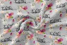 Load image into Gallery viewer, Personalized Jersey Knit Swaddle - Tabitha floral - The Little Arrows
