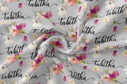 Personalized Jersey Knit Swaddle - Tabitha floral - The Little Arrows