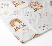 Load image into Gallery viewer, Personalized Blanket - Rainbow Sun and Stars
