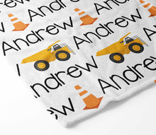 Load image into Gallery viewer, Personalized Blanket - Construction

