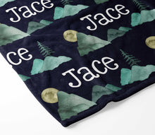 Load image into Gallery viewer, Personalized Plush Blanket - Mountains - The Little Arrows
