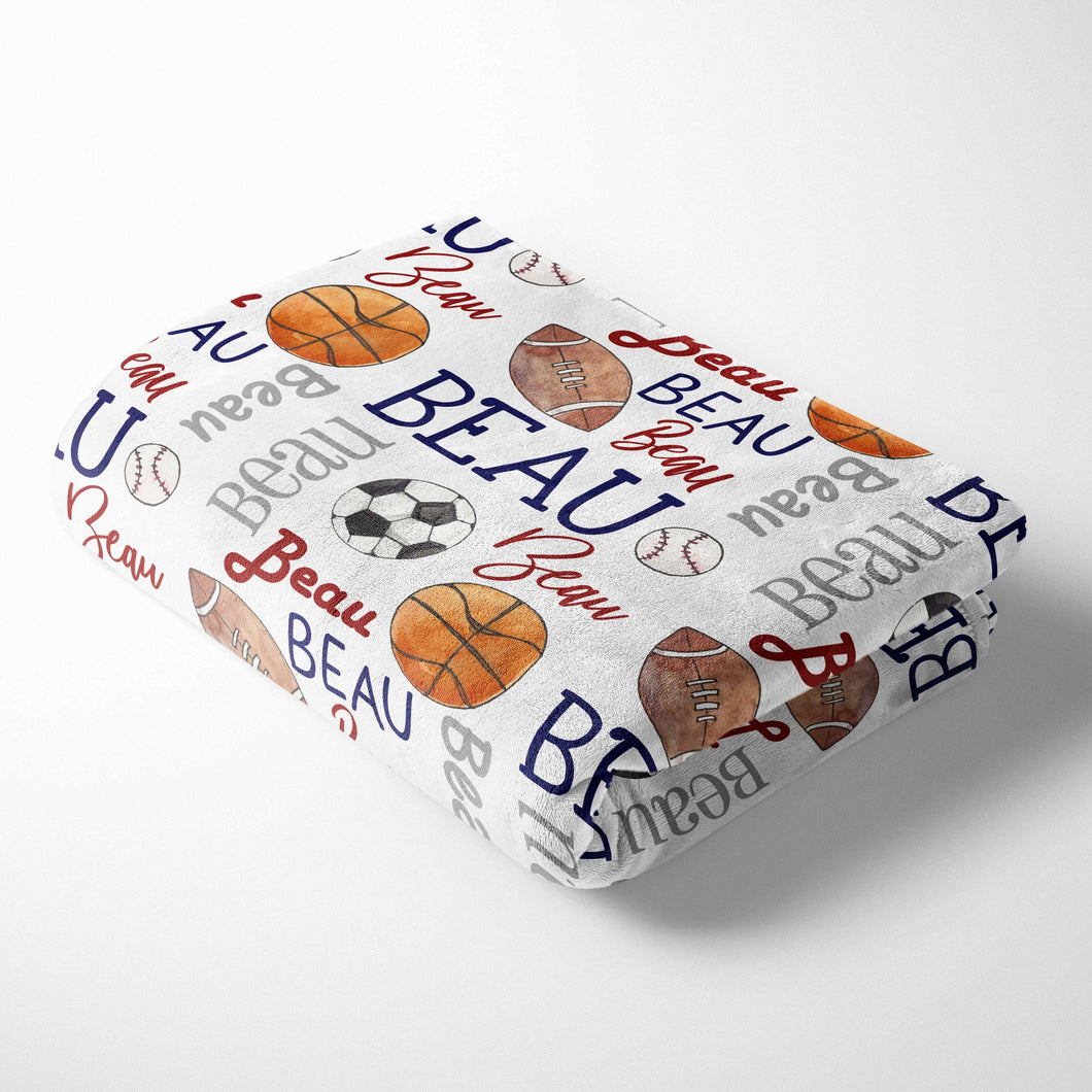 Personalized Kid Blanket - All Sports - The Little Arrows