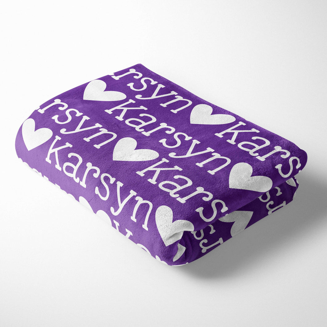 Personalized Kid Blanket - Name and Heart - The Little Arrows
