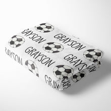 Load image into Gallery viewer, Personalized Kid Blanket - Soccer - The Little Arrows
