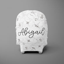 Load image into Gallery viewer, Car Seat Cover / Multi Use Cover - Black and White Floral - The Little Arrows
