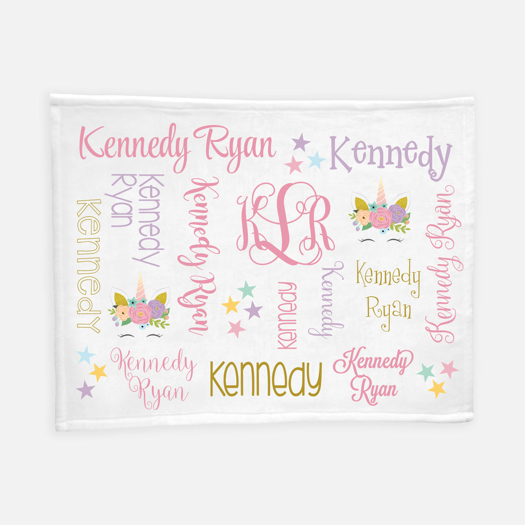 Personalized Blanket - All Over Unicorn