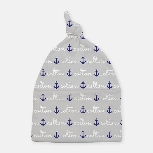 Knotted Beanie - personalized - anchor - The Little Arrows