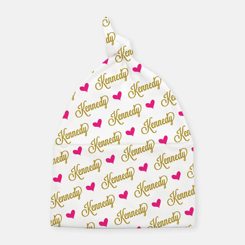 Knotted Beanie - personalized - Name and Heart - The Little Arrows