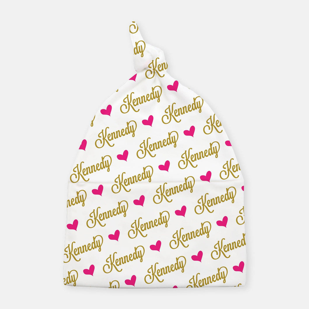 Knotted Beanie - personalized - Name and Heart - The Little Arrows