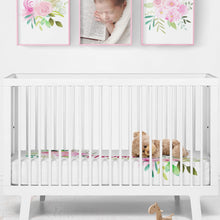 Load image into Gallery viewer, Personalized Crib Sheet - Watercolor Pink Floral - The Little Arrows
