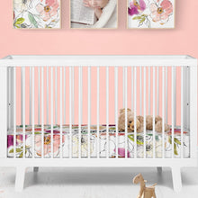Load image into Gallery viewer, Personalized Crib Sheet - Floral Modern - The Little Arrows
