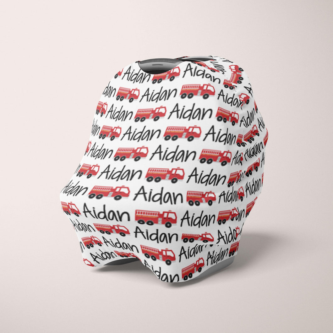 Car Seat Cover / Multi Use Cover - Firetruck - The Little Arrows