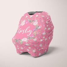 Load image into Gallery viewer, Car Seat Cover / Multi Use Cover - Floral Pink - The Little Arrows
