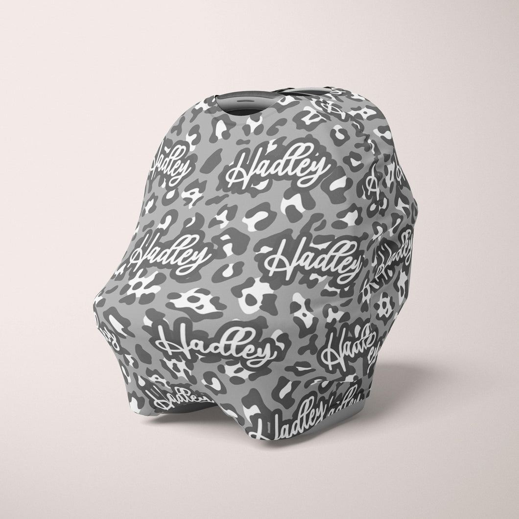 Car Seat Cover / Multi Use Cover - Gray Leopard - The Little Arrows