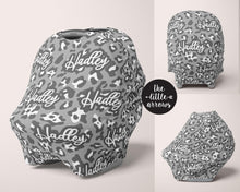 Load image into Gallery viewer, Car Seat Cover / Multi Use Cover - Gray Leopard - The Little Arrows
