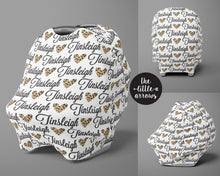 Load image into Gallery viewer, Car Seat Cover / Multi Use Cover - Leopard Heart - The Little Arrows
