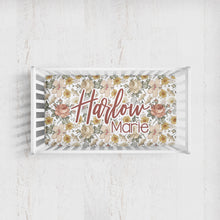 Load image into Gallery viewer, Personalized Crib Sheet - the Harlow collection - The Little Arrows
