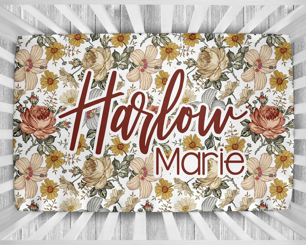 Personalized Crib Sheet - the Harlow collection - The Little Arrows