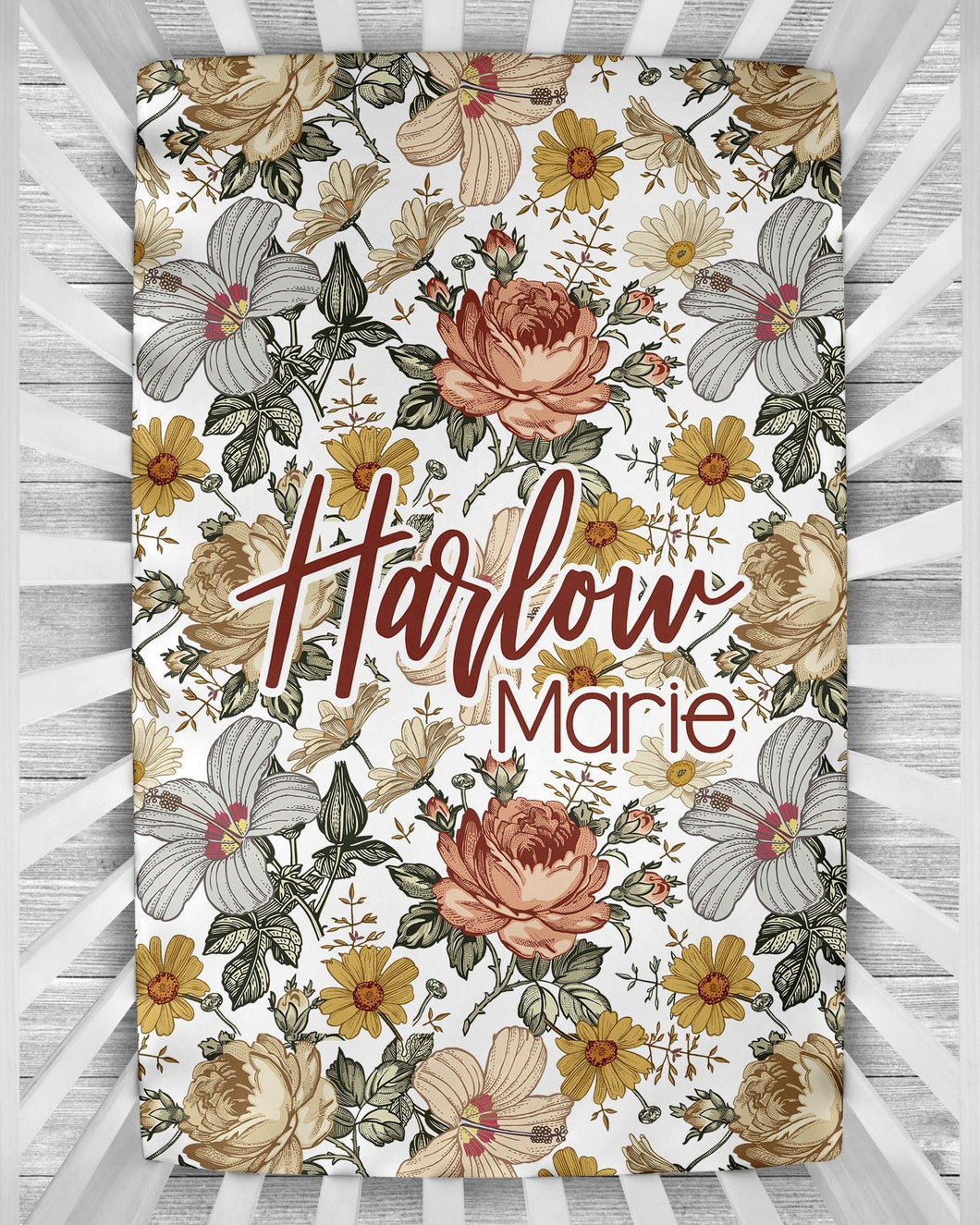 Personalized Crib Sheet - the Harlow collection - The Little Arrows