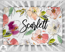 Load image into Gallery viewer, Personalized Crib Sheet - Floral Modern - The Little Arrows
