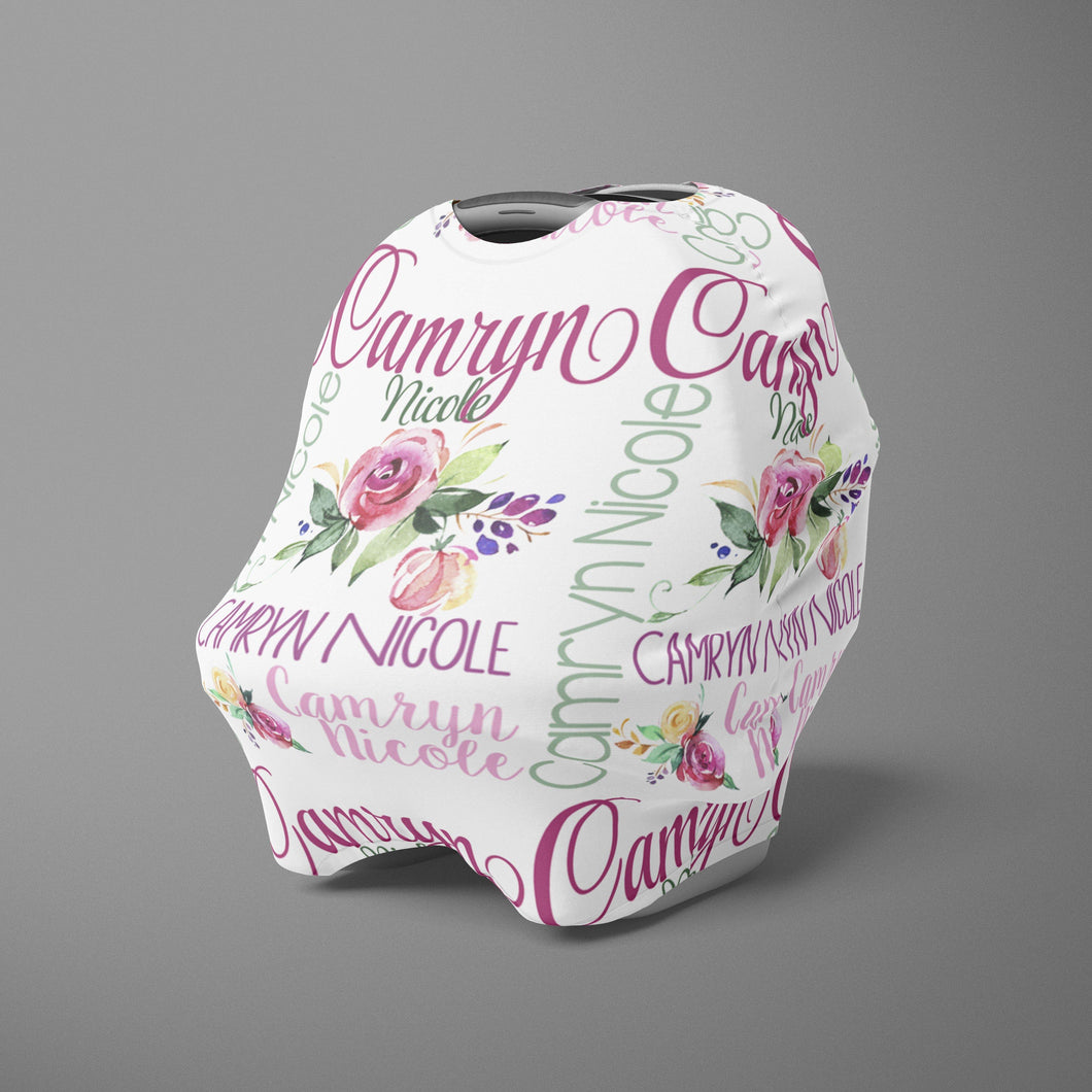 Car Seat Cover / Multi Use Cover - Floral - The Little Arrows