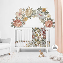 Load image into Gallery viewer, Personalized Changing Pad Cover - Vintage Floral - the Harlow collection - The Little Arrows

